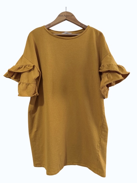 zara Dresses & Skirts - Zara TRF collection, mustard yellow short-sleeve top.
